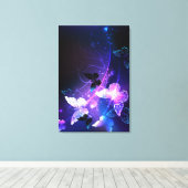 Achtergrond met nachtvliegen canvas afdruk (Insitu (Houten vloer))