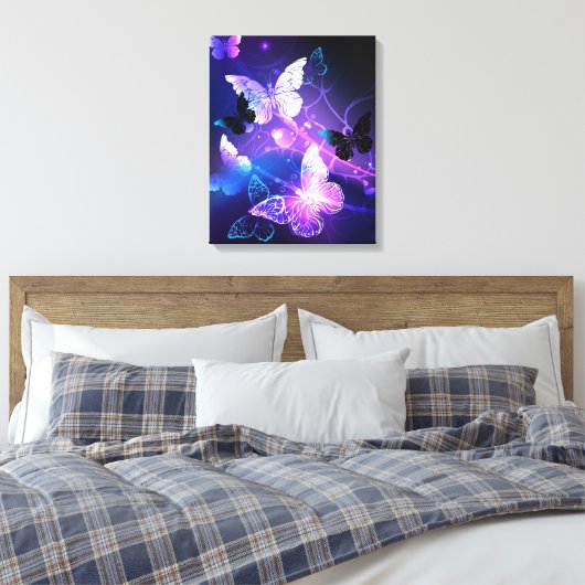 Achtergrond met nachtvliegen canvas afdruk (Insitu (Slaapkamer))