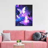 Achtergrond met nachtvliegen canvas afdruk (Insitu (Woonkamer))