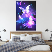 Achtergrond met nachtvliegen canvas afdruk (Insitu (Slaapkamer))