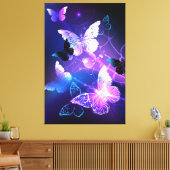 Achtergrond met nachtvliegen canvas afdruk (Insitu (Woonkamer))