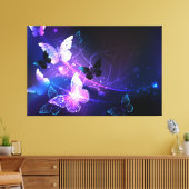 Achtergrond met nachtvliegen canvas afdruk (Insitu (Woonkamer))