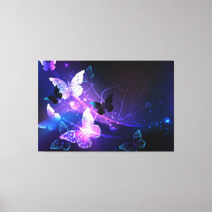 Achtergrond met nachtvliegen canvas afdruk