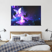 Achtergrond met nachtvliegen canvas afdruk (Insitu (Slaapkamer))