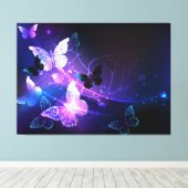 Achtergrond met nachtvliegen canvas afdruk (Insitu (Houten vloer))