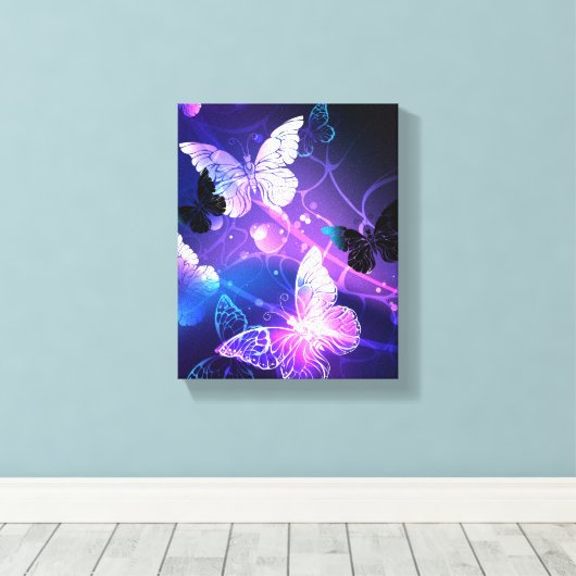 Achtergrond met nachtvliegen canvas afdruk (Insitu (Houten vloer))