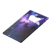 Achtergrond met nachtvliegen creditkaart flessenopener (Achterkant Gekanteld)