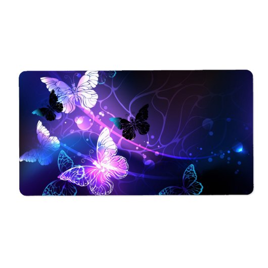 Achtergrond met nachtvliegen etiket (Voorkant)