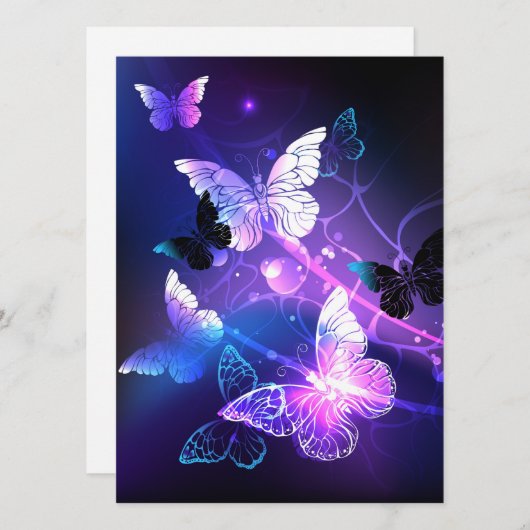 Achtergrond met nachtvliegen feestdagenkaart (Voorkant / Achterkant)