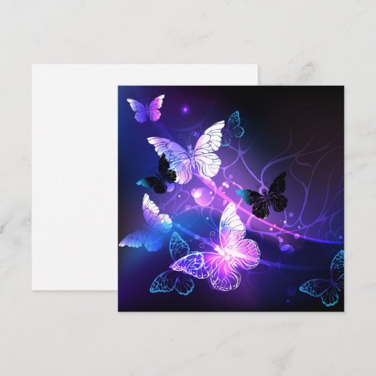 Achtergrond met nachtvliegen feestdagenkaart (Voorkant / Achterkant)