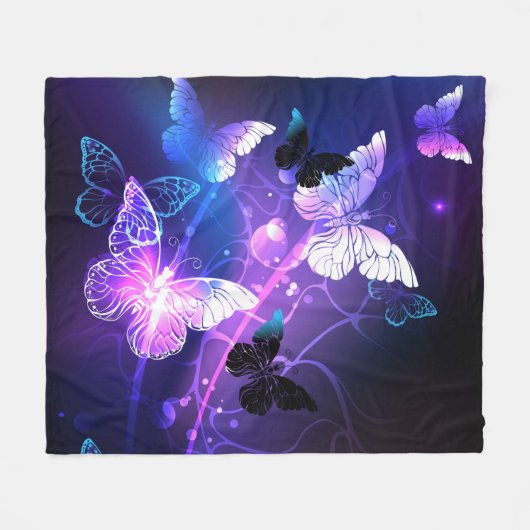Achtergrond met nachtvliegen fleece deken (Voorkant (Horizontaal))