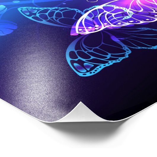 Achtergrond met nachtvliegen foto afdruk (Hoek)