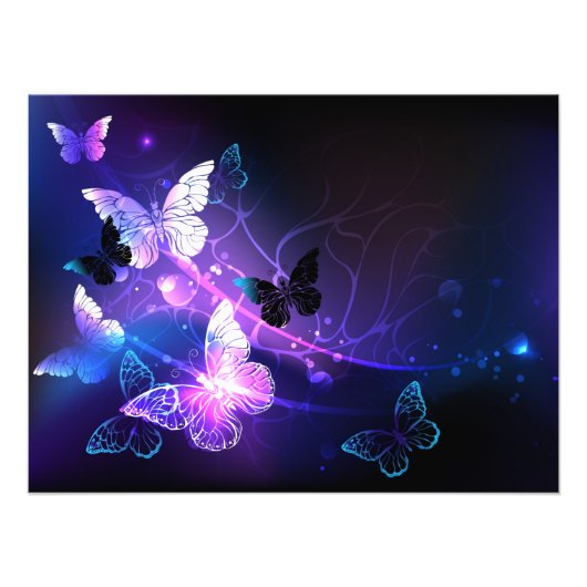 Achtergrond met nachtvliegen foto afdruk (Voorkant)