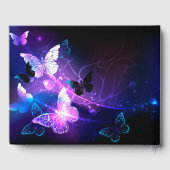 Achtergrond met nachtvliegen gastenboek (Achterkant)