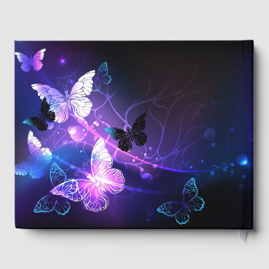 Achtergrond met nachtvliegen gastenboek (Achterkant)