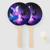 Achtergrond met nachtvliegen handwaaier (Voorkant en achterkant)