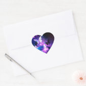 Achtergrond met nachtvliegen hart sticker (Envelop)