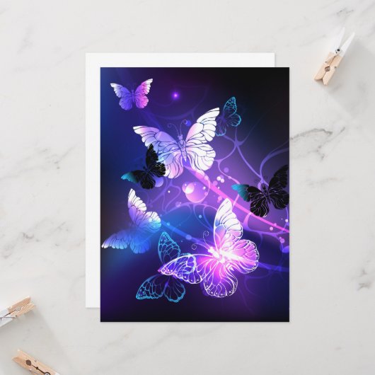 Achtergrond met nachtvliegen kaart (Voorkant / Achterkant in situ)