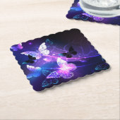 Achtergrond met nachtvliegen kartonnen onderzetters (Gebogen)