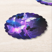 Achtergrond met nachtvliegen kartonnen onderzetters (Gekanteld)