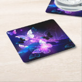 Achtergrond met nachtvliegen kartonnen onderzetters (Schuin)