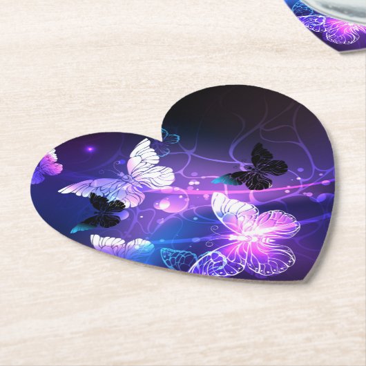 Achtergrond met nachtvliegen kartonnen onderzetters (Gekanteld)