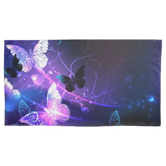 Achtergrond met nachtvliegen kussensloop (Voorkant-Links)