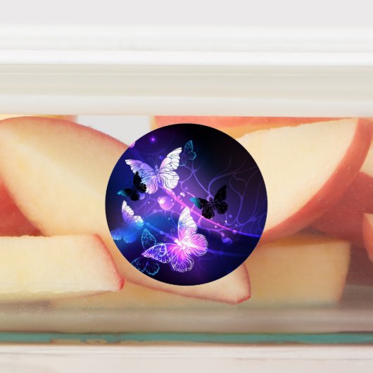 Achtergrond met nachtvliegen labels (Aangebracht)