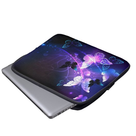Achtergrond met nachtvliegen laptop sleeve (Voorkant onderkant)