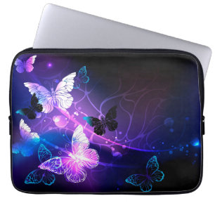 Achtergrond met nachtvliegen laptop sleeve