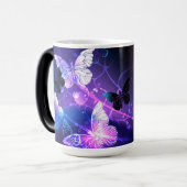 Achtergrond met nachtvliegen magische mok (Voorkant links)