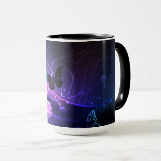 Achtergrond met nachtvliegen mok (Voorkant rechts)