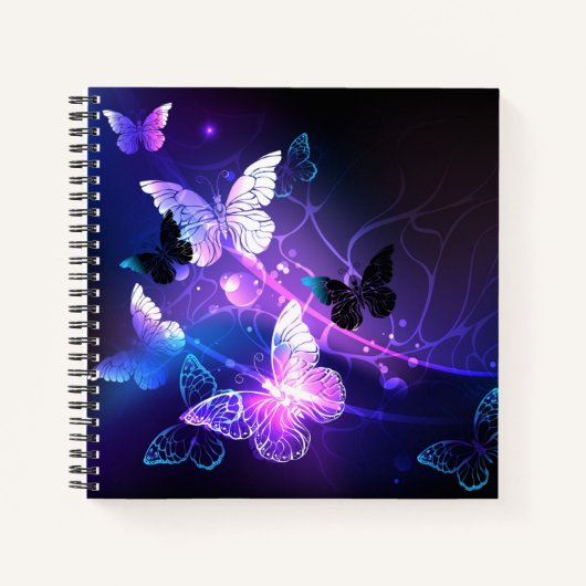 Achtergrond met nachtvliegen notitieboek (Voorkant)