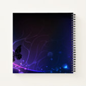 Achtergrond met nachtvliegen notitieboek (Achterkant)