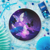 Achtergrond met nachtvliegen papieren bordje (Feest)