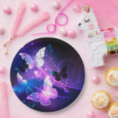 Achtergrond met nachtvliegen papieren bordje (Feest)