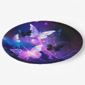 Achtergrond met nachtvliegen papieren bordje (Gekanteld)