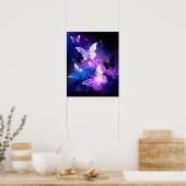 Achtergrond met nachtvliegen poster (Keuken)