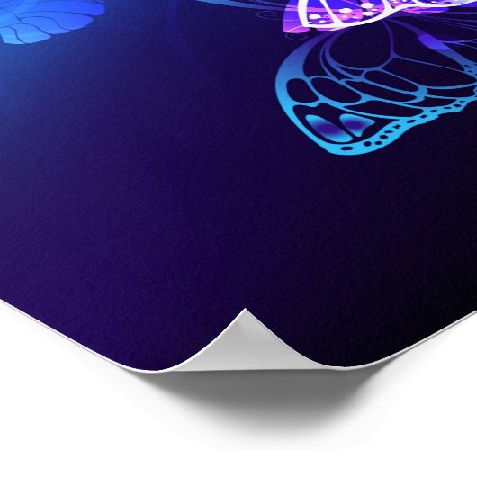 Achtergrond met nachtvliegen poster (Hoek)