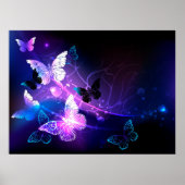 Achtergrond met nachtvliegen poster (Voorkant)