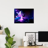 Achtergrond met nachtvliegen poster (Thuiskantoor)