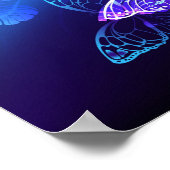 Achtergrond met nachtvliegen poster (Hoek)