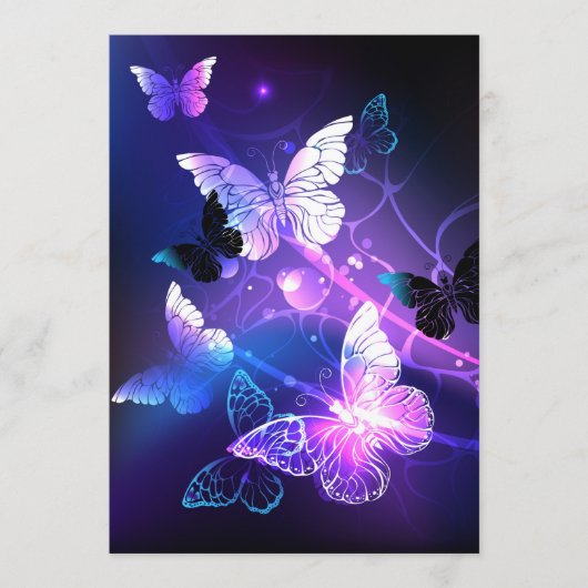 Achtergrond met nachtvliegen programmakaart (Voorkant)