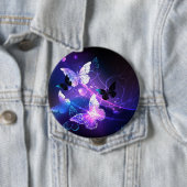 Achtergrond met nachtvliegen ronde button 4,0 cm (In situ)