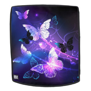 Achtergrond met nachtvliegen rugtassen