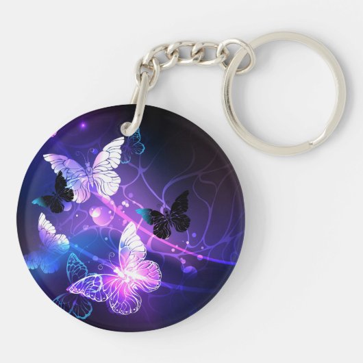 Achtergrond met nachtvliegen sleutelhanger (Achterkant)