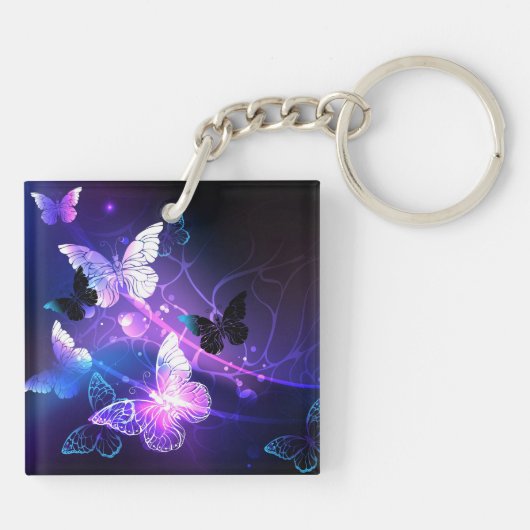 Achtergrond met nachtvliegen sleutelhanger (Achterkant)