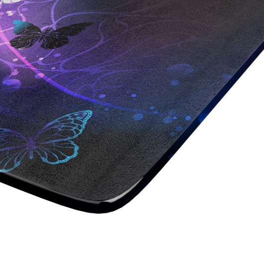 Achtergrond met nachtvliegen snijplank (Hoek)