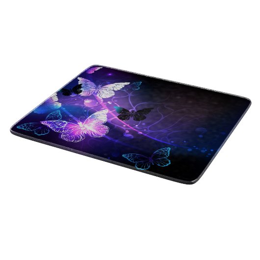 Achtergrond met nachtvliegen snijplank (Hoek)