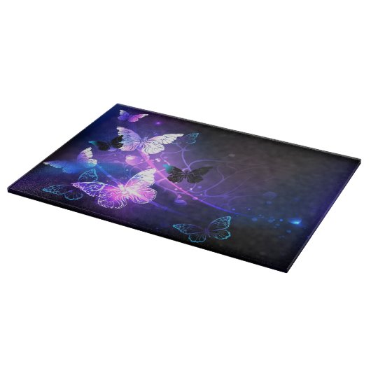 Achtergrond met nachtvliegen snijplank (Hoek)